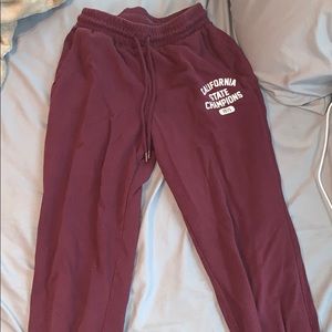 Maroon joggers from garage size XS